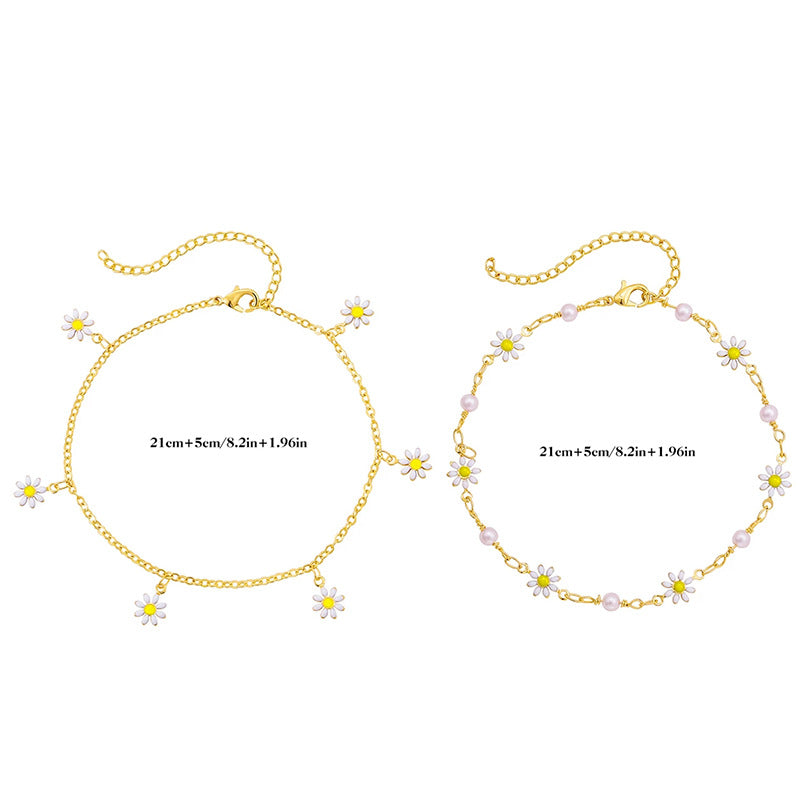 Bohemian Daisy Anklets