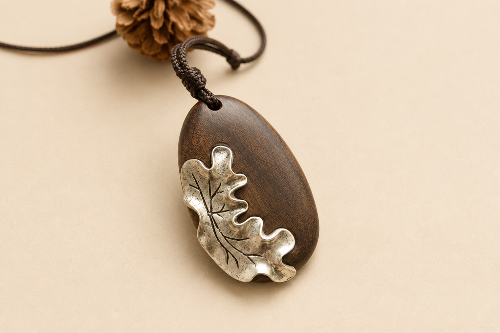 Sandalwood and Silver Necklace