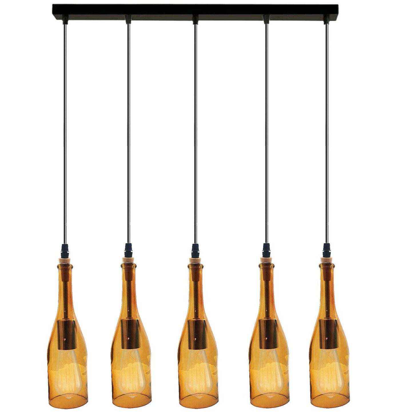 Industrial Wine Bottle Cluster Pendant Light 5 Head E27~2205