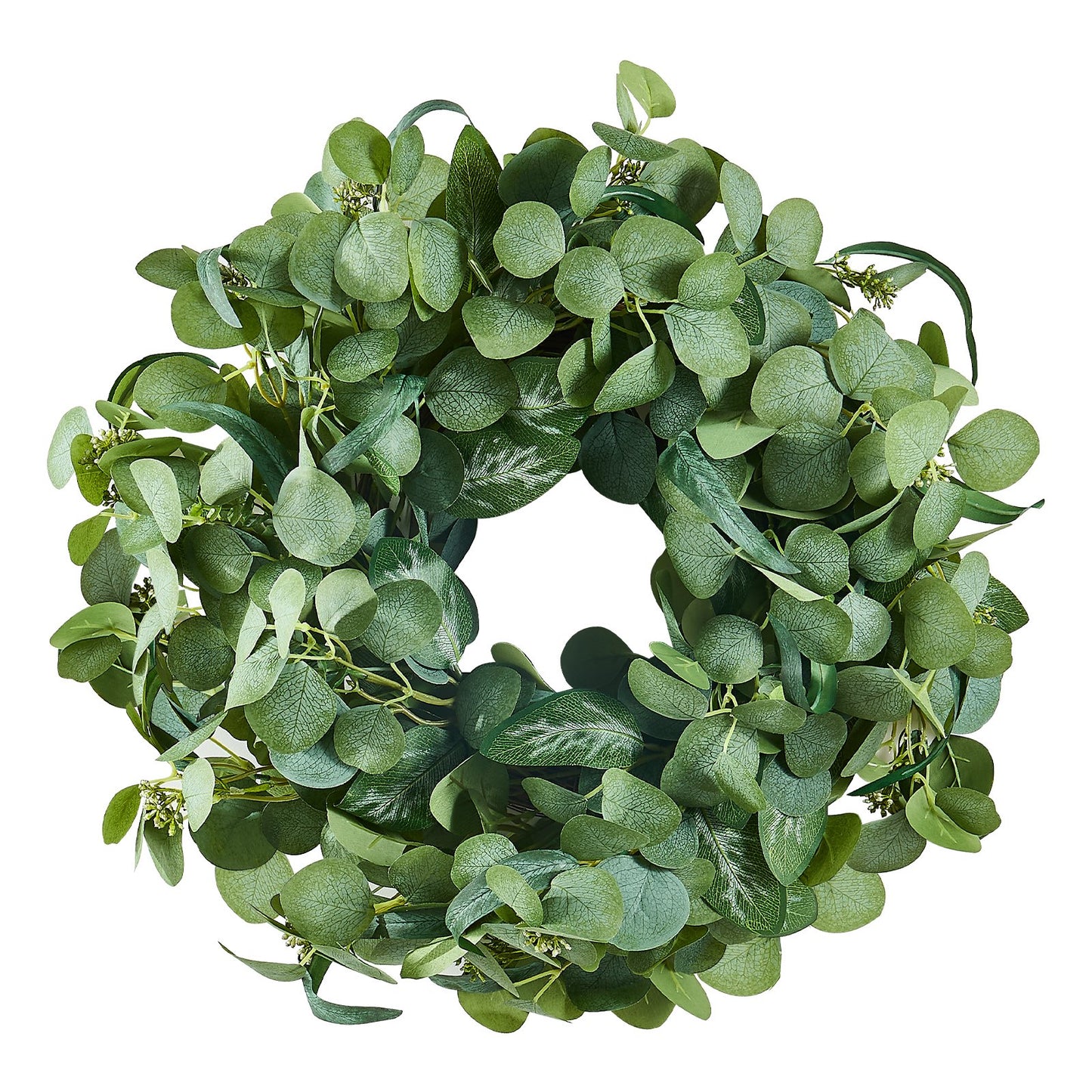 Artificial Decorative Wreath, 26 in, Green, Decorated with Eucalyptus